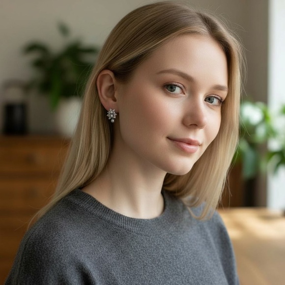 🖤 Tahitian Keshi Pearl Stud Earrings - Picture 2 of 2